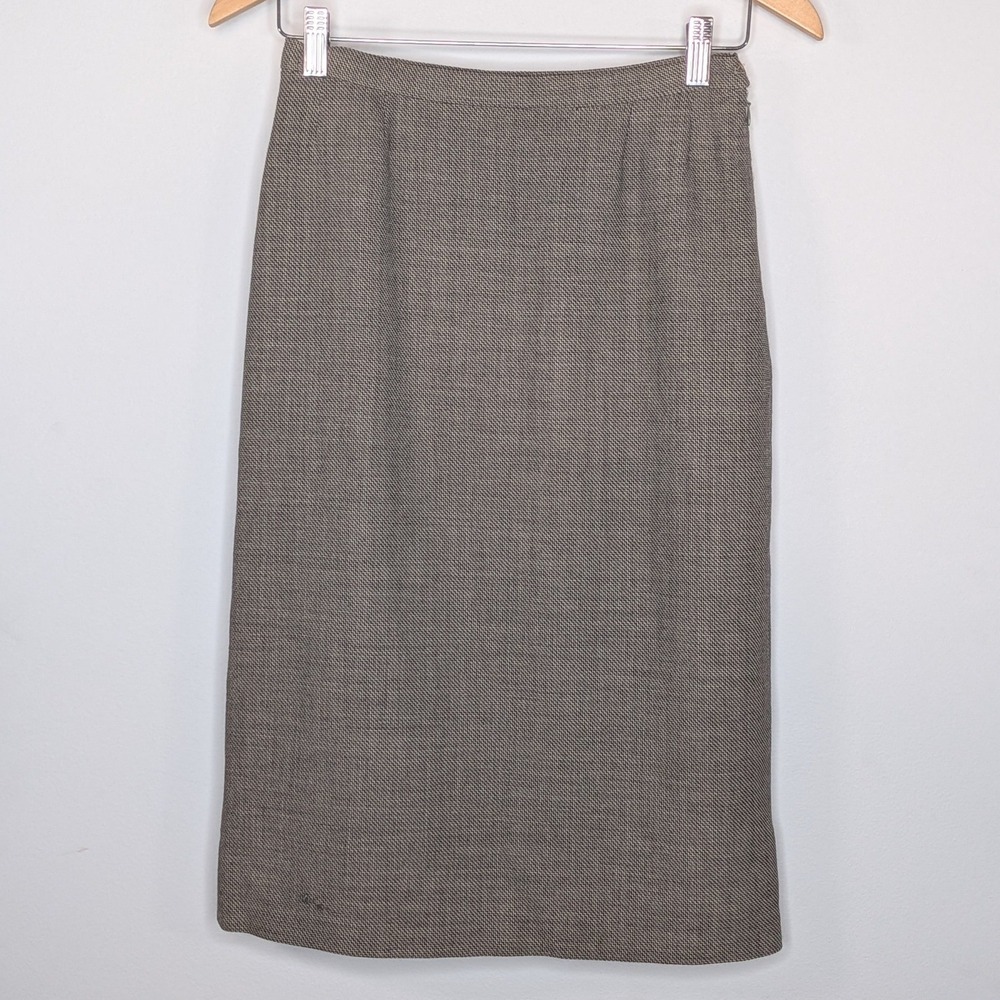 NWT Max Mara Grisaille Feltre Wool Blend A Line Knee Length Skirt Beige US 4
